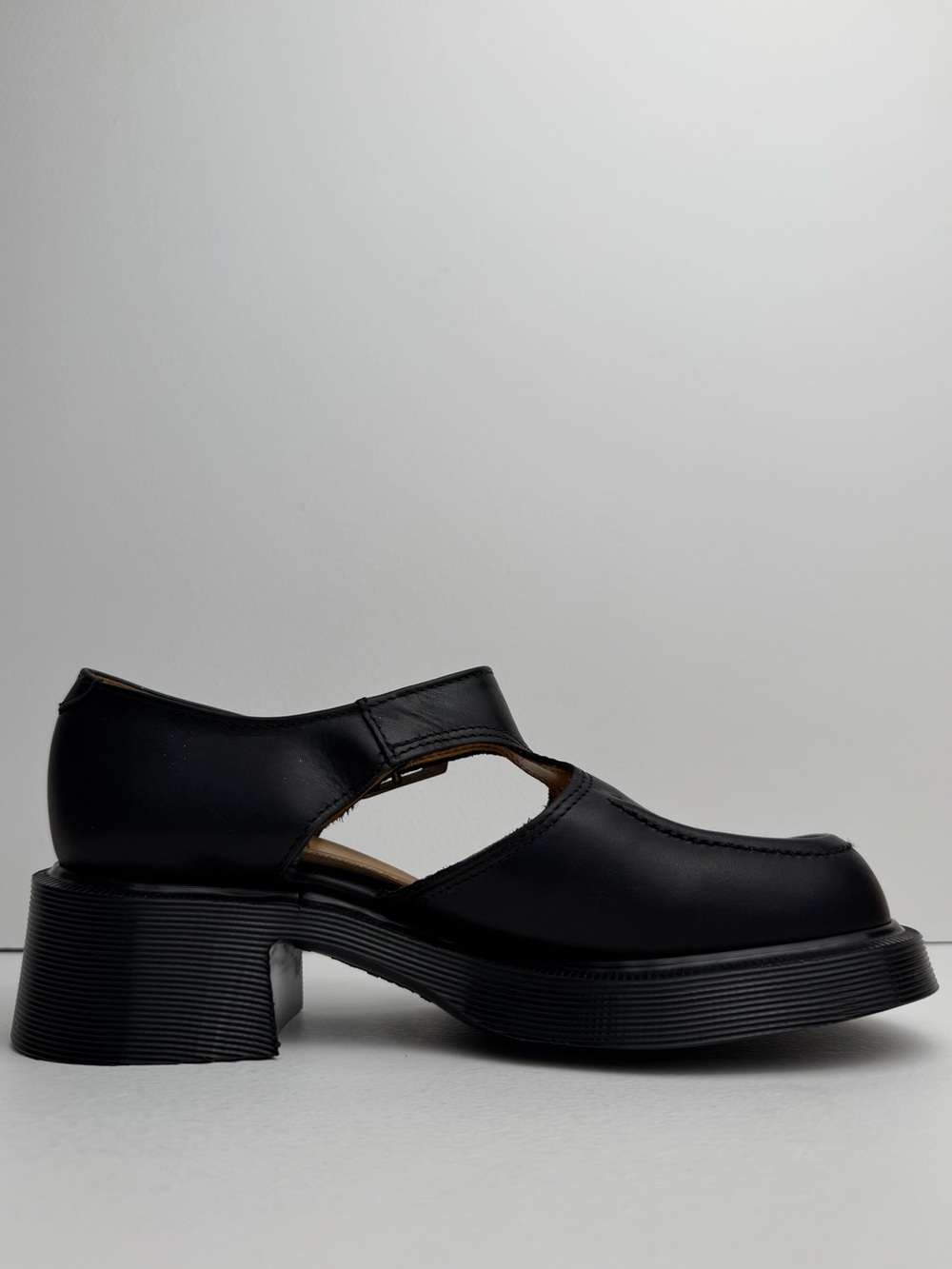 Vintage Dr. Martens England Black Leather Babydoll Jazz Heel Mary Janes UK 5 - Picture 7 of 17